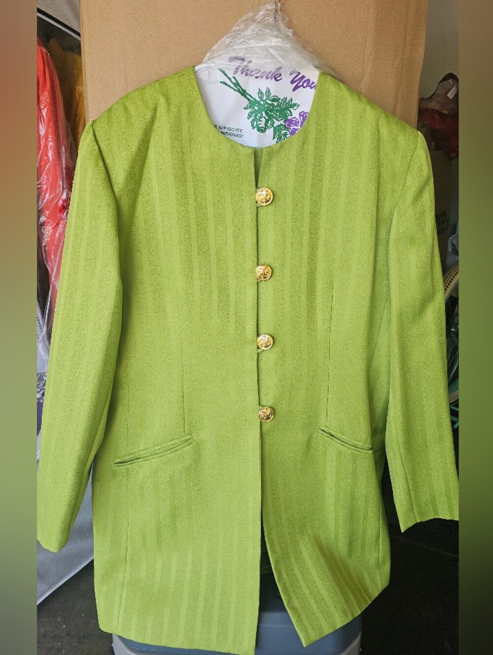 Women’s Lime Green Button-Front Jacket